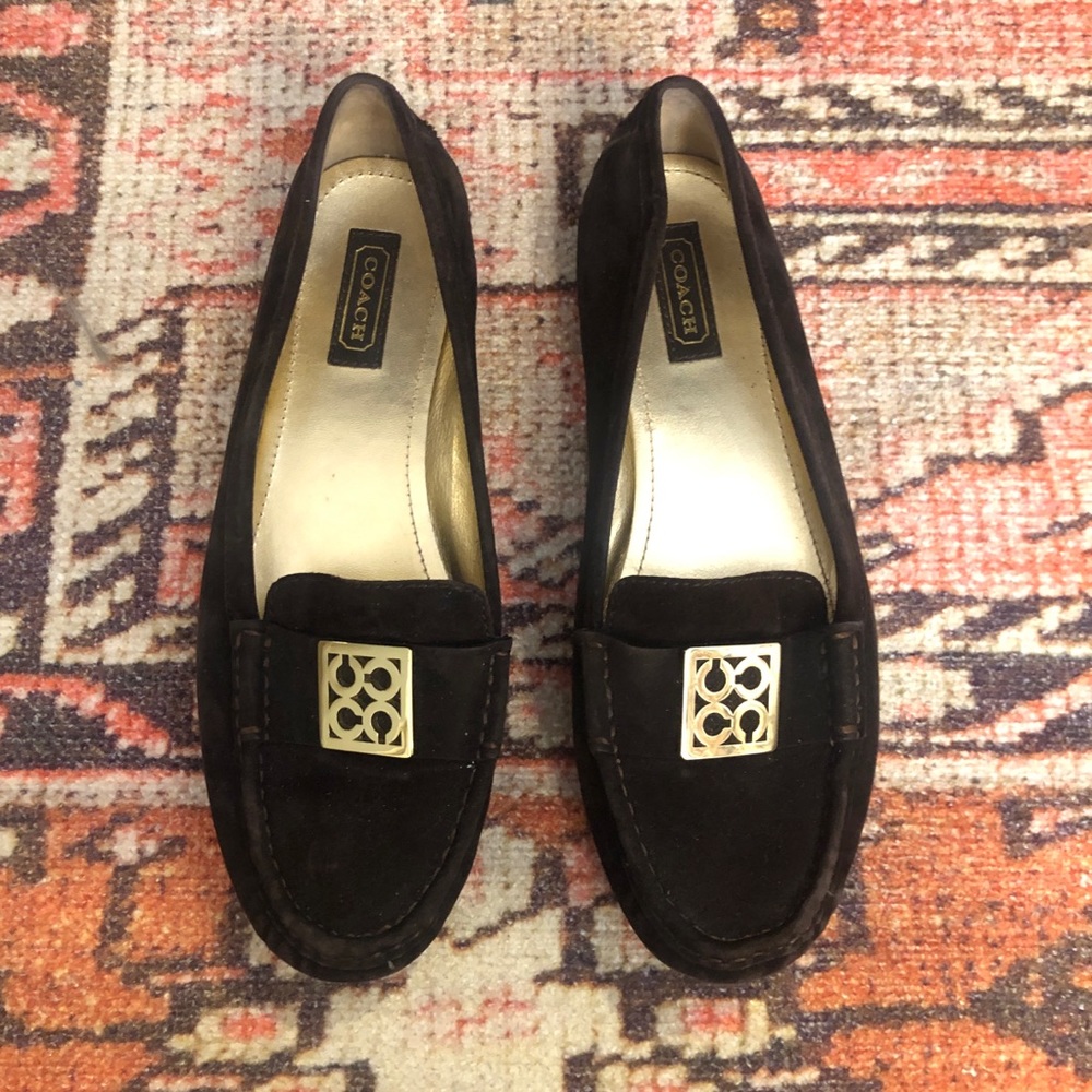 COACH Chocolate Brown Suede Loafers